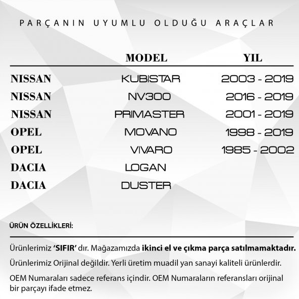 Nissan Kubistar, Renault Kangoo 2 için Cıvatalı Güneşlik Ayağı - 2