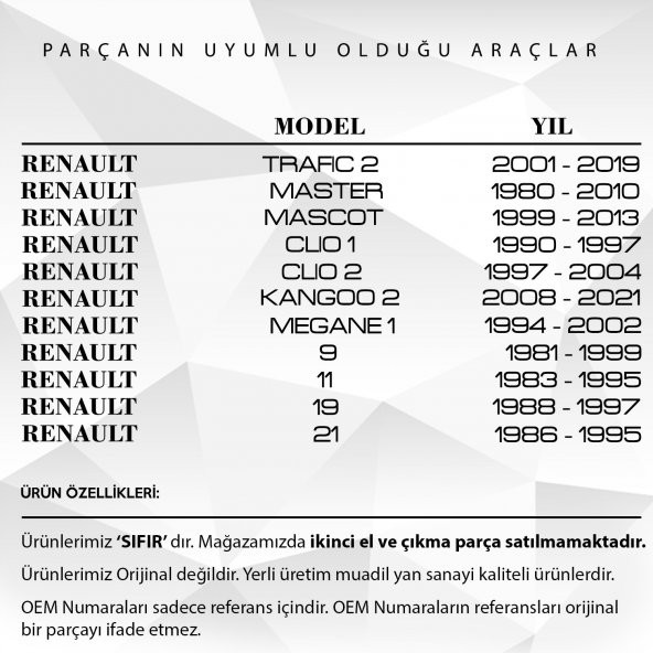 Nissan Kubistar, Renault Kangoo 2 için Cıvatalı Güneşlik Ayağı - 3