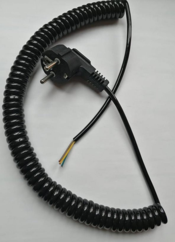 3x0.75 mm Ucu Açık Spiral Power Kablosu 2.5 Metre