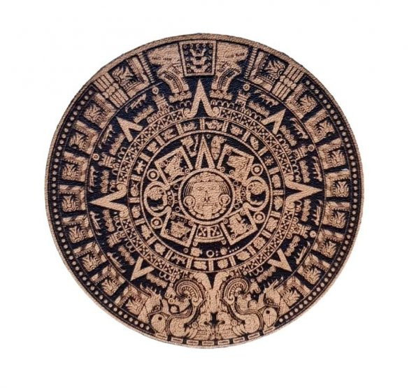 AZTEK MAYA TAKVİMİ Deri PEÇ - Arma - Askeri Patch 8 cm Çap - 1