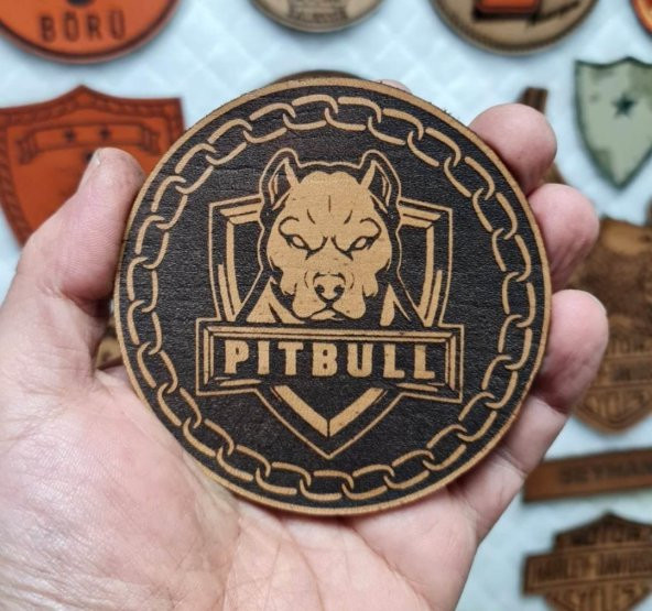PİTBULL - Deri PEÇ2 - Arma - Askeri Patch pitbul peç patch 8 cm Çap - 2