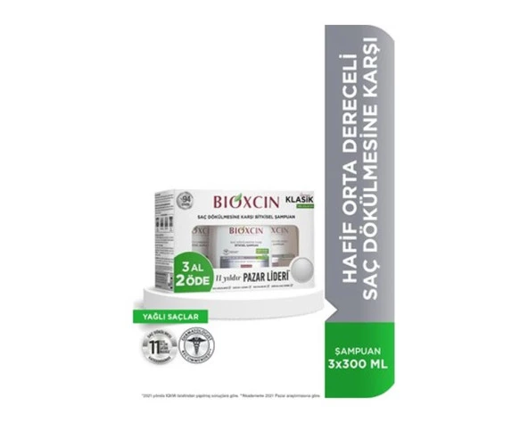 Bioxcin Genesis Klasik Şampuan Yağlı Saçlar 3 x 300 Ml - 3 Al 2 Öde