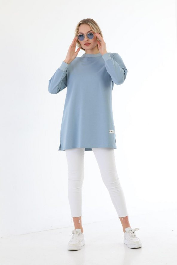 Elif Okur Tesettür Tunik Bebe Mavisi 1303