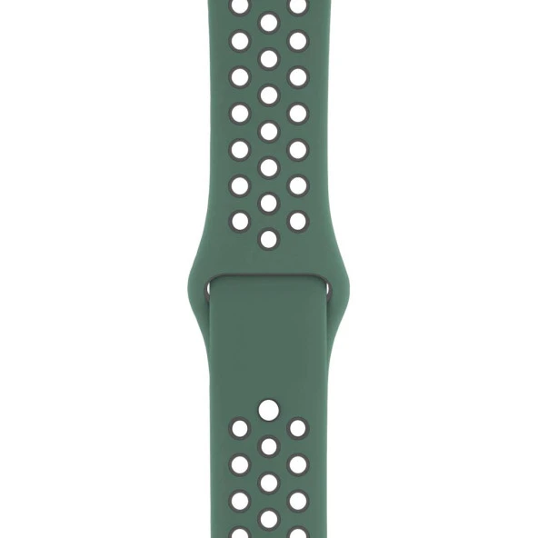 Apple Watch 38-40mm Silikon Kayış - Yeşil/Gri