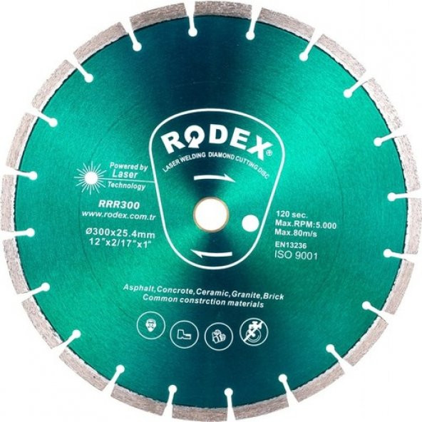 Rodex Lazer Elmas Kesme Diski 300 mm - 3