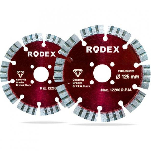 Rodex Lazer Kaynaklı Turbo Elmas Kesme Diski 125 mm