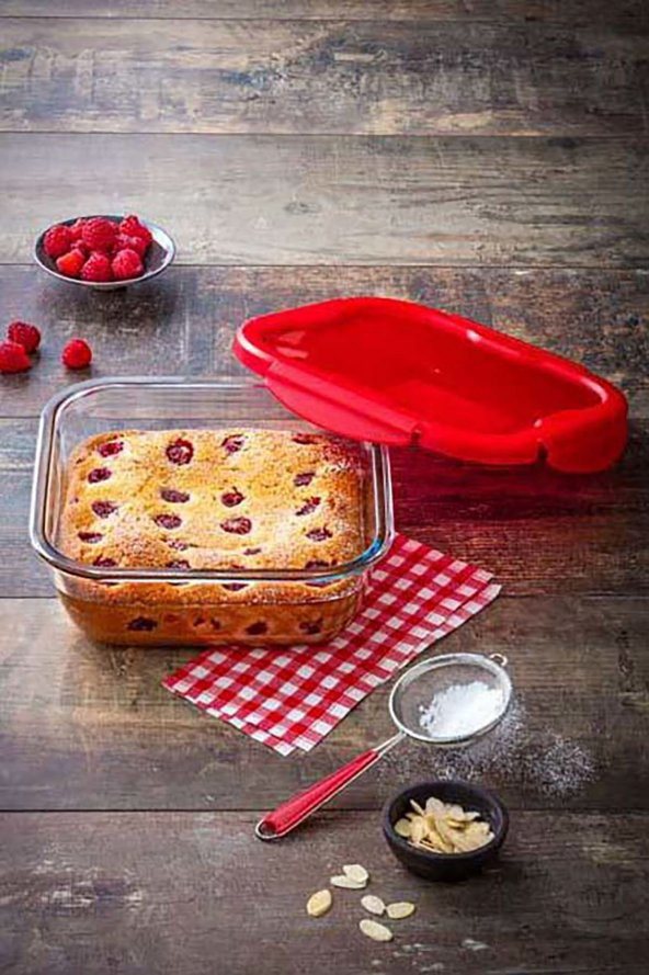 Ocuisine Square Roast Saklama Kabı 21x21 cm - Kırmızı