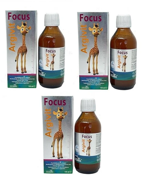 Argivit Focus Şurup 150 Ml-3 ADET-SKT:10/2026