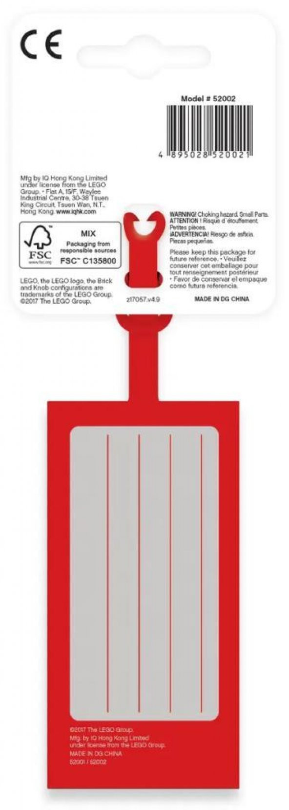 LEGO Gear 5005542 2x4 Red Luggage Tag - 2