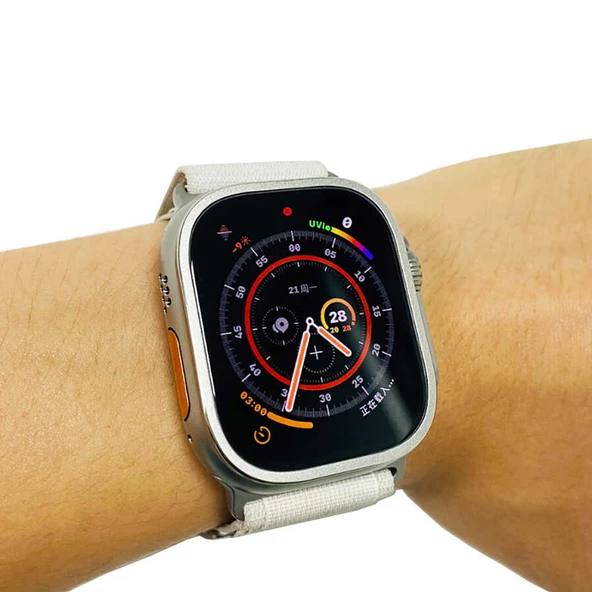 Apple Watch Ultra 49mm Zore ALM-02 Metal Çerçeveli Ekran Koruyucu - 8
