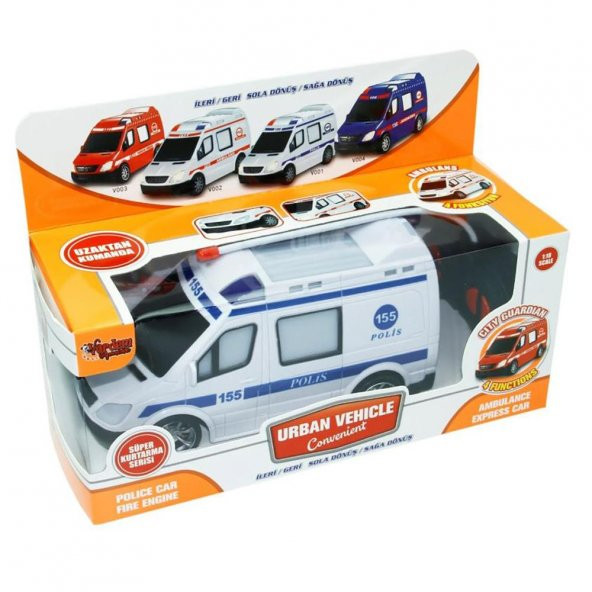 1:18 Uzaktan Kumandalı Full Fonksiyonlu Polis Aracı - 2