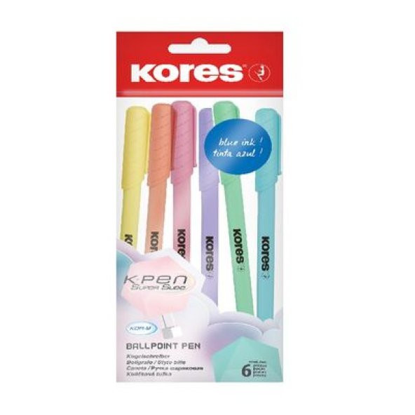 Kores Tükenmez Kalem Pastel Seti 6 Lı