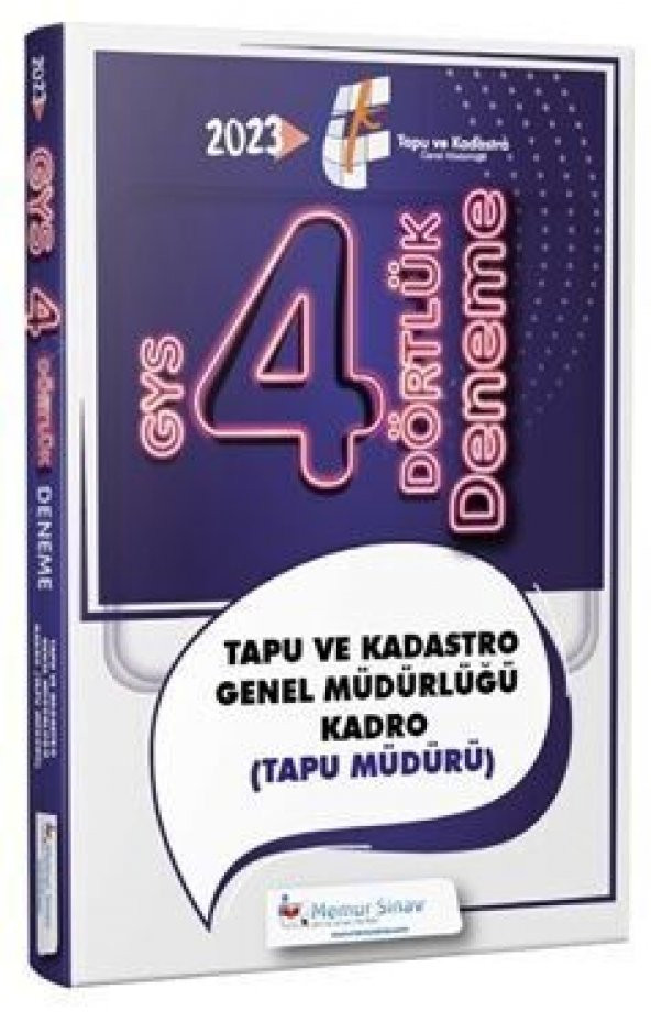 Memur Sınav GYS Tapu Müdürü 4 lü Deneme - 2