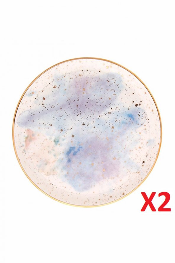 Porland Cosmos Desen Düz Tabak 24cm 2li 04ALM006667