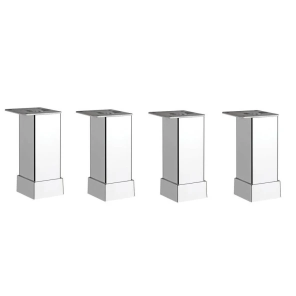 Kare Mobilya Ayağı İnoks 10cm (4 Adet)