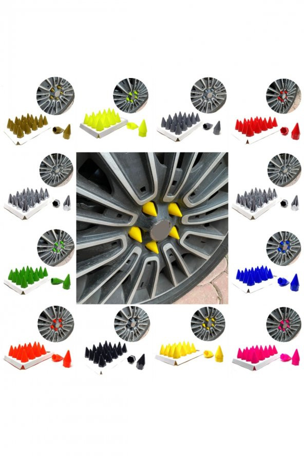 Sivri Mermi Bijon Kapağı Sökme Aparatlı 20 Li Set Sarı 17 Mm - 5