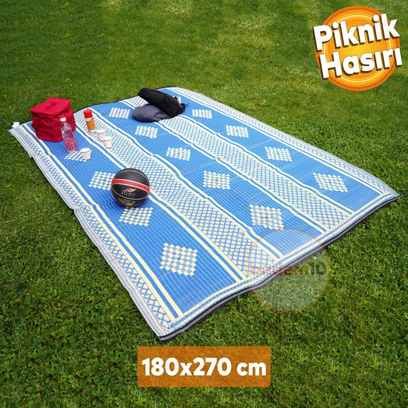 Plastik Hasır Halı Kilim Piknik Cami Park Plaj Bahçe Balkon Teras Kamp Outdoor Karavan 180 x 270 cm