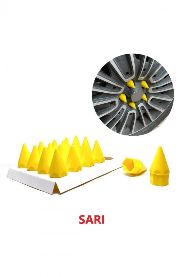 Sivri Mermi Bijon Kapağı Sökme Aparatlı 20 Li Set Sarı 19 Mm