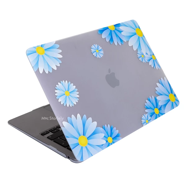 Macbook Air Kılıf 13.6 inç M2-M3, Flower-07NL (TouchID'li Air M2-M3) A2681 A3113 ile Uyumlu