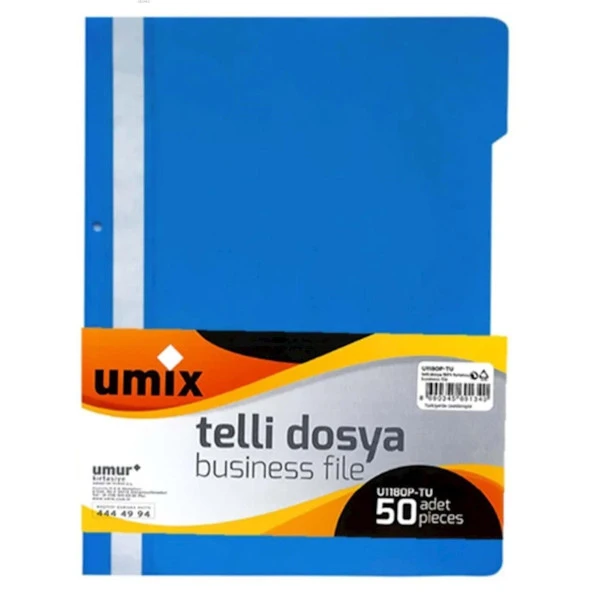 Umix C Plus A4 Telli Dosya 50Li Mavi