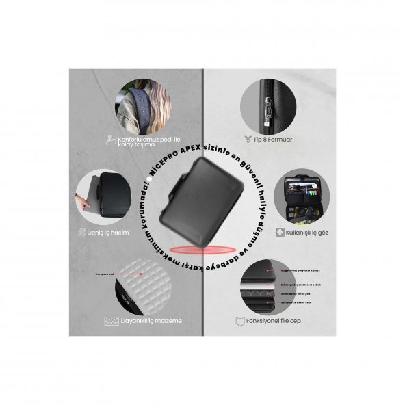 NPO Apex 14" Macbook ve Ipad Uyumlu,Ultra Korumalı ProBag Notebook Çantası-Siyah - 3