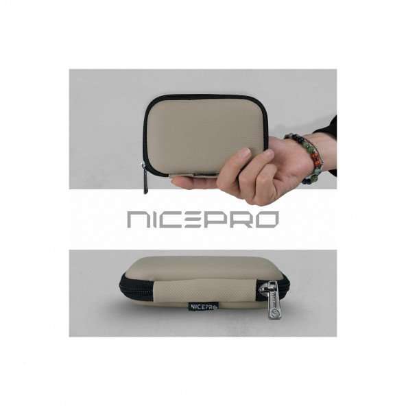 NPO B&B Small Case Ultra Darbe Korumalı,Kablo,HDD ve Aksesuar için Çok Amaçlı HardCase Çanta-Vizon - 2
