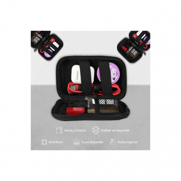 NPO B&B Small Case Ultra Darbe Korumalı,Kablo,HDD ve Aksesuar için Çok Amaçlı HardCase Çanta-Vizon - 7