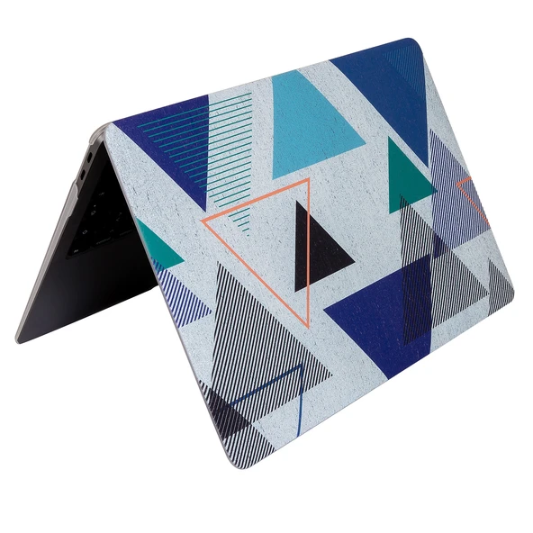 MacBook Air Sert Kapak Kilif 13 Inc M2 M3 M4 Geometrik Desenli Ince TPU Lazer Baski - Resim 7