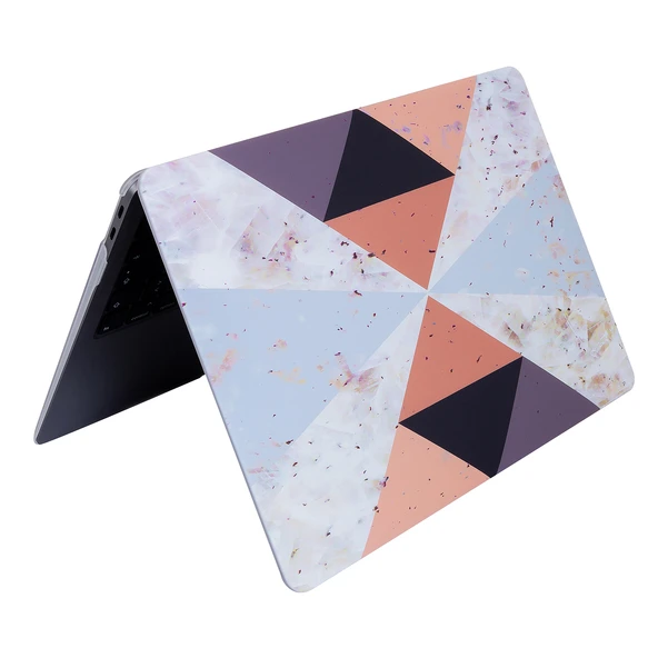 MacBook Air Sert Kapak Kilif 13 Inc M2 M3 M4 Geometrik Desenli Ince TPU Lazer Baski - Resim 5