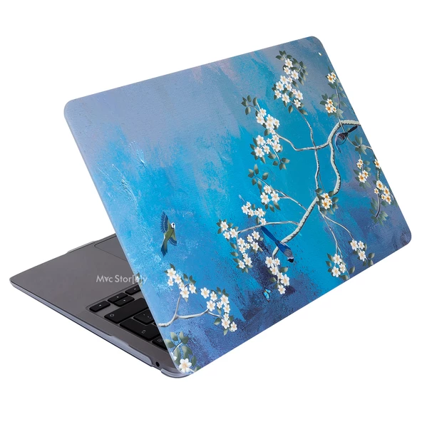 Macbook Air Kılıf 13.6 inç M2-M3, VanGogh-01NL (TouchID'li Air M2-M3) A2681 A3113 ile Uyumlu