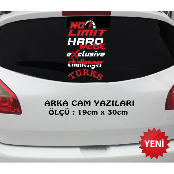 limti yok hard türk oto araba sticker seti- oto araba cam uyumlu