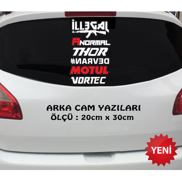 illegal devran oto araba sticker seti- oto araba cam uyumlu