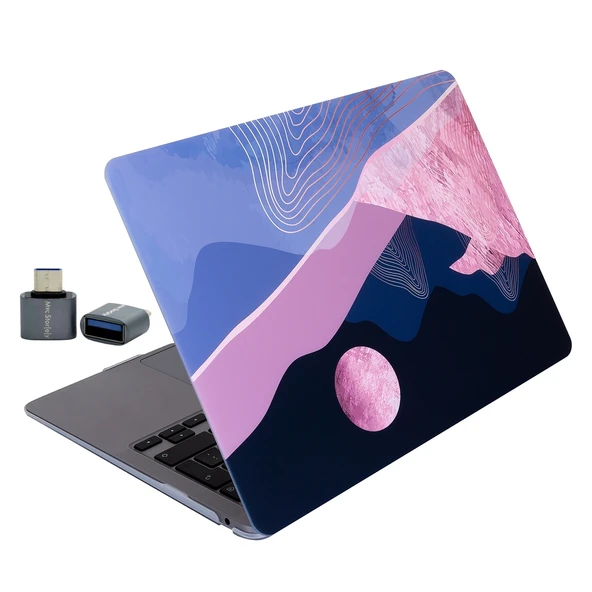 MacBook Air 13.6 M2 M3 M4 Kilif Ince Sert Kapak Parlak Yuzey Lazer Baski Desenli - Resim 2