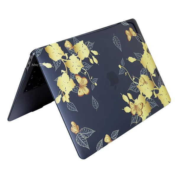 Macbook Air M1 Kılıf 13 inç Kristal Flower01NL (TouchID'li M1 Air) A2337 A2179 A1932 ile Uyumlu - 9