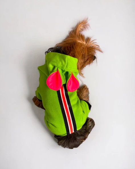 Shipy Pink Stripe Kulaklı Duo Köpek Tulumu Kıyafeti - 7