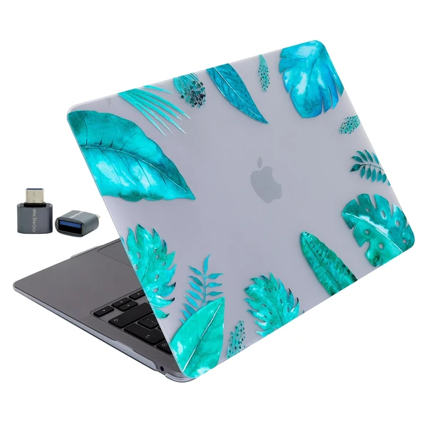 McStorey MacBook Air 13 Kılıf A1932 A2179 A2337 M1 Çip Uyumlu Mat TPU Çiçek Desenli Sert Kapak - Resim 3