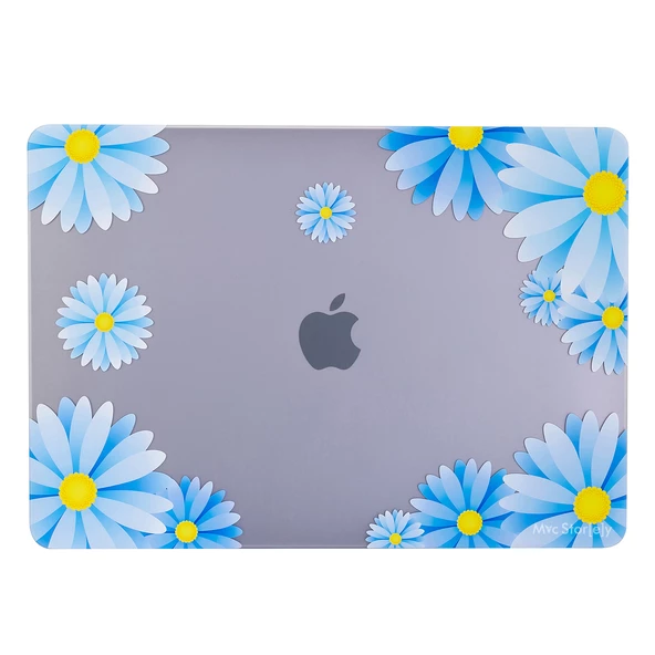 McStorey MacBook Air 13 Kılıf A1932 A2179 A2337 M1 Çip Uyumlu Mat TPU Çiçek Desenli Sert Kapak - 12