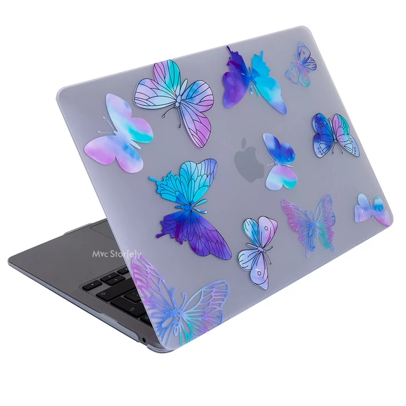 Macbook Air M1 Kılıf 13 inç Kristal Flower07NL (TouchID'li M1 Air) A2337 A2179 A1932 ile Uyumlu