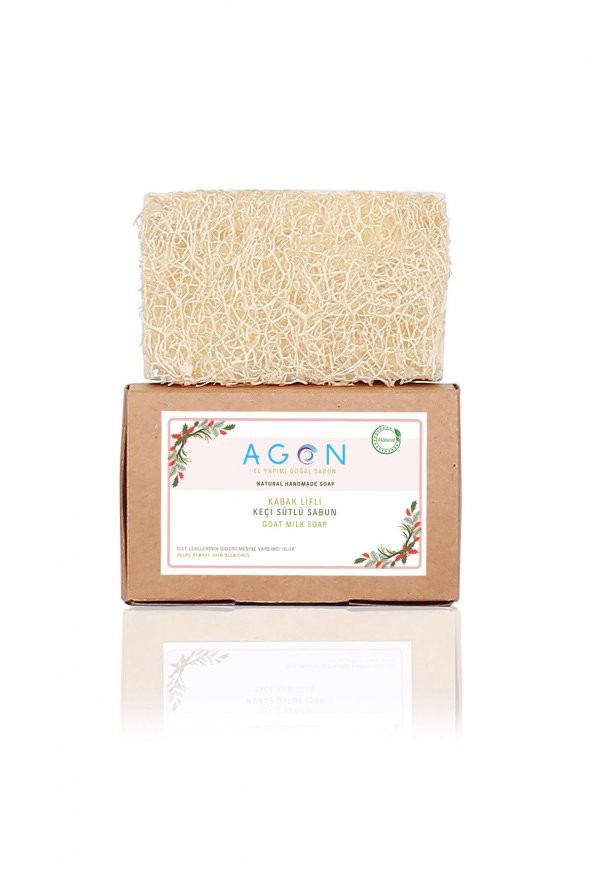 Agon El Yapımı Doğal Kabak Lifli Keçi Sütlü Sabun 120 gr - 2
