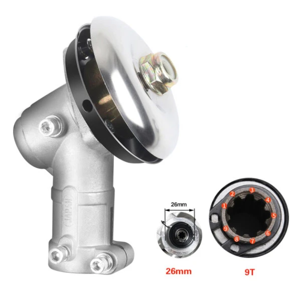 Kmtmak Motorlu Tırpan Redüktör 26mm 9 Diş Frezeli Ot Motoru Rediktörü - Resim 2