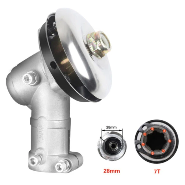 Kmtmak Motorlu Tırpan Redüktör 7 Diş Frezeli 28mm Ot Motoru Redüktörü - 5