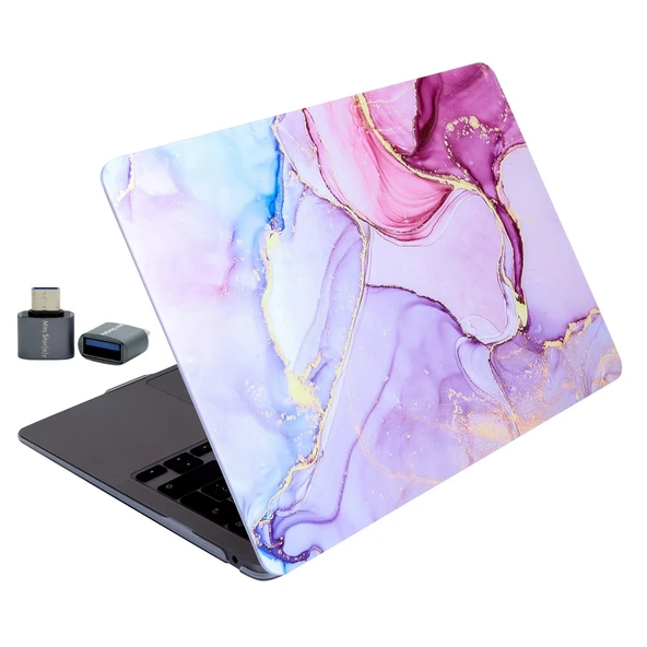 Macbook Pro Kılıf 13 inç M1-M2, Marble15NL (Type-c'li Model)A2338 A2289 A2251 A1706-08 A1989 A2159 ile Uyumlu - Resim 3