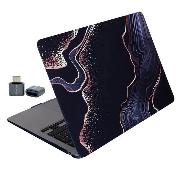 Macbook Pro Kılıf 13 inç M1-M2, Marble15NL (Type-c'li Model)A2338 A2289 A2251 A1706-08 A1989 A2159 ile Uyumlu - Resim 4