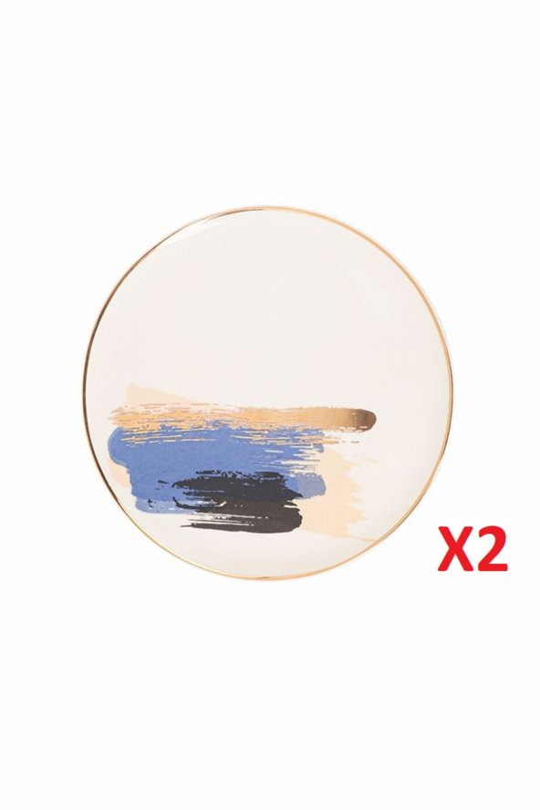 Porland Dash Düz Pasta Tabağı 21cm 2li 04ALM007902 - 1