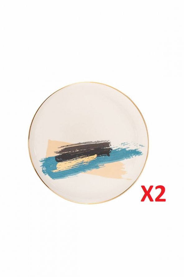 Porland Dash Düz Pasta Tabağı 21cm 2li 04ALM007904