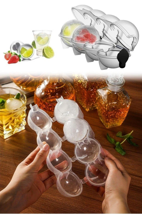 Evmoni Buz Kalıbı 4'lü Küre Buz Topu EVM010180 - 2