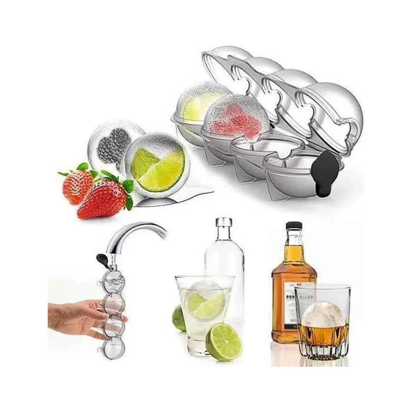 Evmoni Buz Kalıbı 4'lü Küre Buz Topu EVM010180 - 4