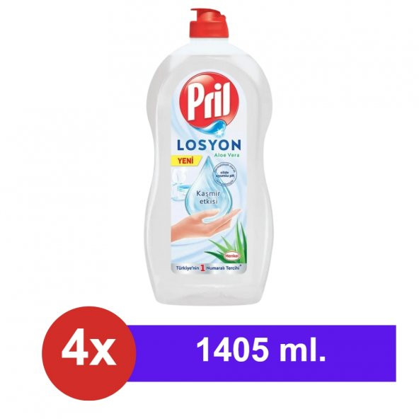 Pril Elde Yıkama Sıvı Bulaşık Deterjanı Losyon Aloe Vera 4 Adet x1405 ml