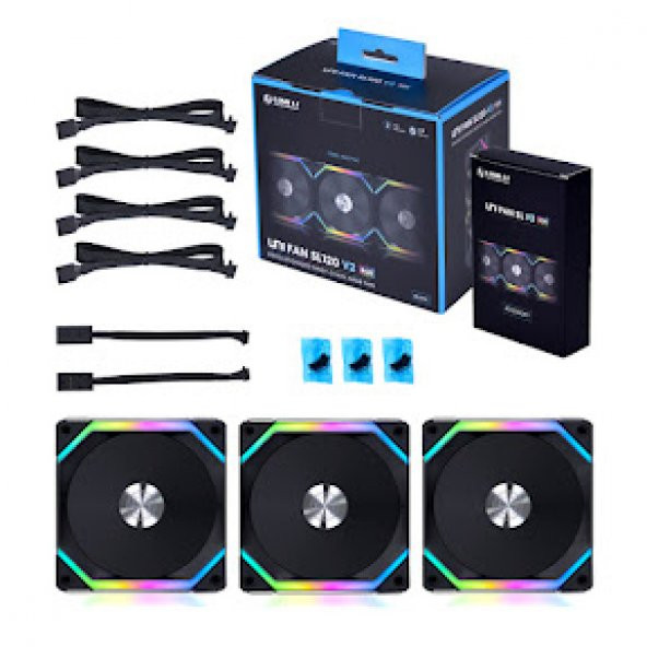 LIAN LI UNI FAN SL120 V2 BLACK 3x120 MM RGB KASA FANI (G99.12SLV23B.00) - 4