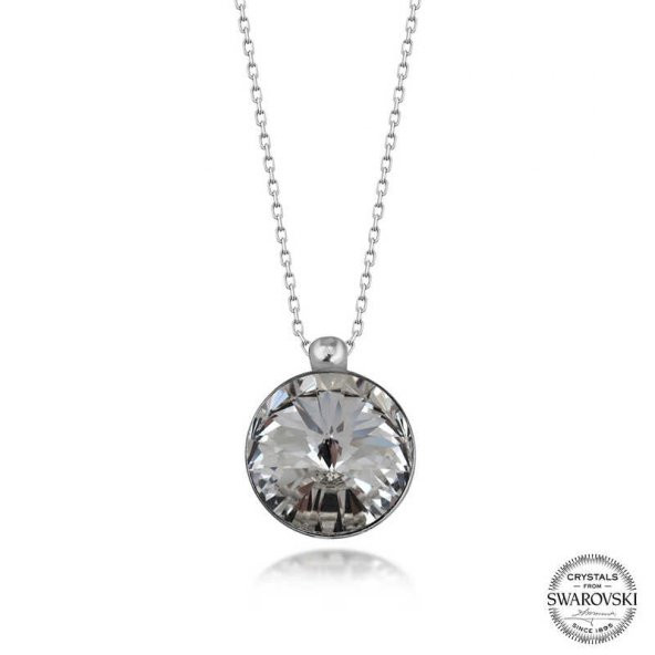GRANDBAZAAR LUXURY Swarovski Crystal Taşlı Çerçeveli Gümüş Kadın Kolye